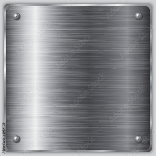 Vector square steel plate with screws