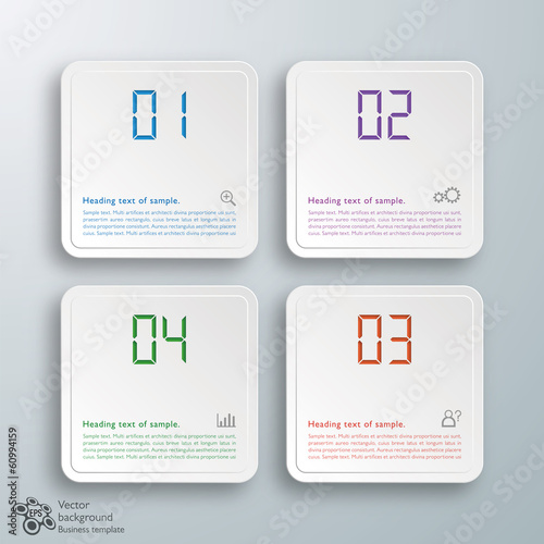 Infographics Vector Background 4-Step Process Square
