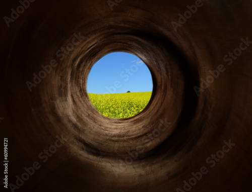 Vortex tunnel to paradise fields