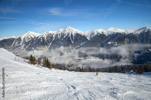 Ski route in Alps, Bad Gastein, Austria