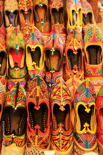 Display of colorful shoes, Mehrangarh Fort, Jodhpur, India