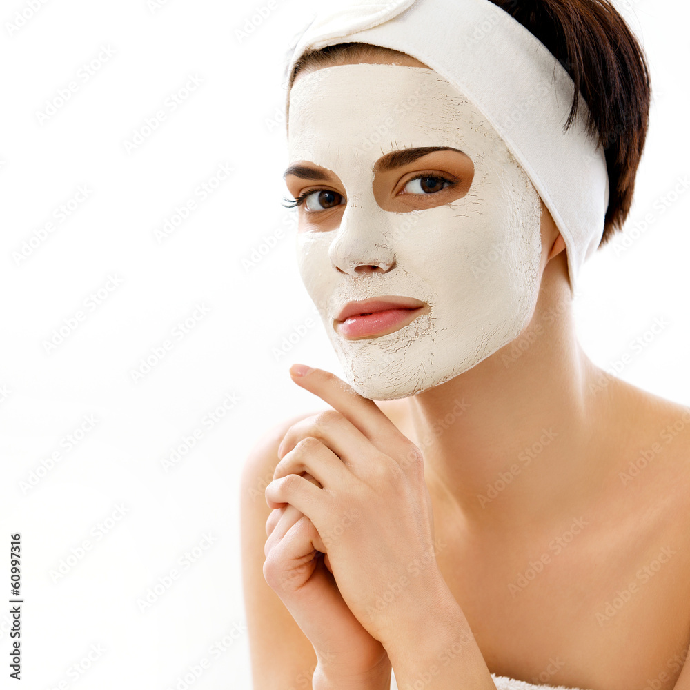 Spa Mask. Woman in Spa Salon. Face Mask. Facial Clay Mask. Stock Photo |  Adobe Stock