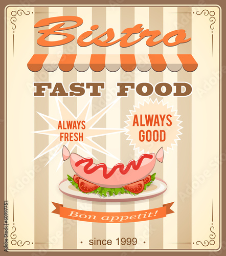 banner for bistro with sausage