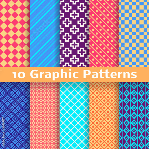 Graphic vector seamless patterns (tiling)