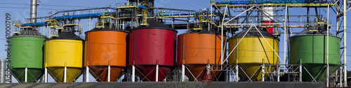 Industrial petro-chemical tanks.Big panorama. photo