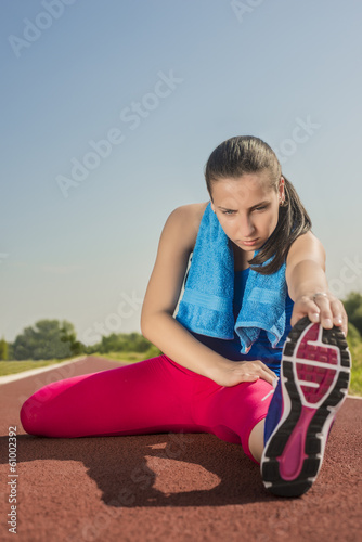 Athletic Woman - Stretches