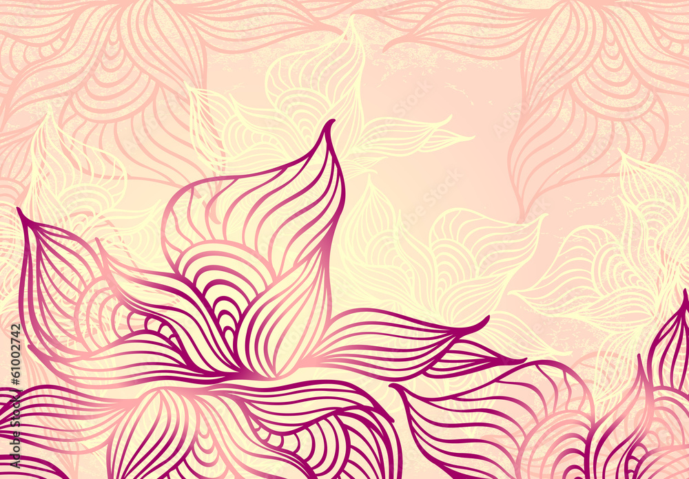 Abstract floral Background with flowers   grunge in pink color