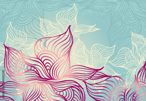 Abstract floral Background with flowers   grunge in blur color