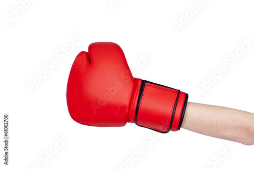 red boxing glove isolated on white background © carballo