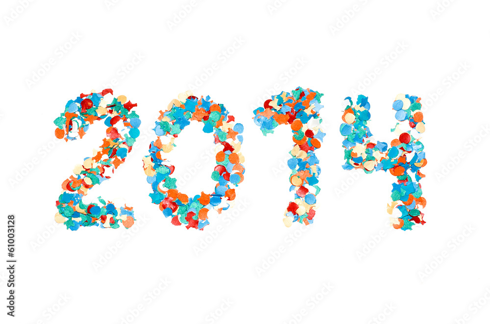 Carnival 2014 paper confetti isolated