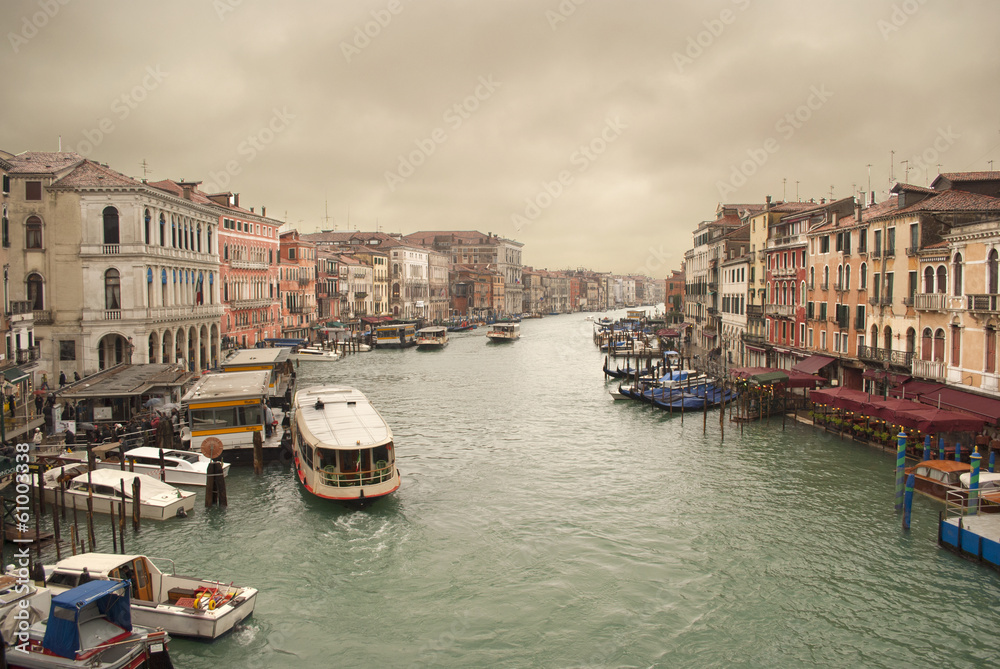 Venezia great canal in a rainy day