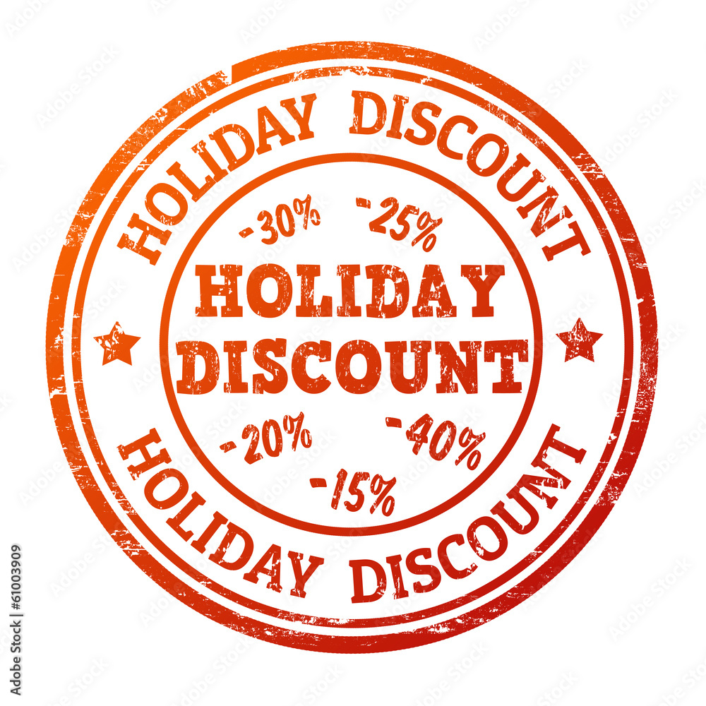 Holiday discount stamp