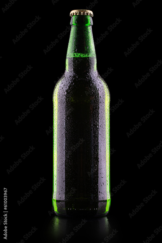 Bottle of beer with drops Bottle of beer with drops