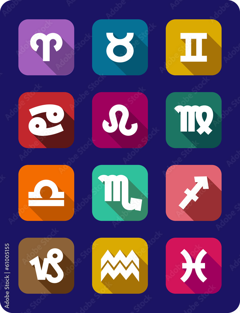 Set of icons of the signs of the zodiac Set of icons of the signs of the zodiac