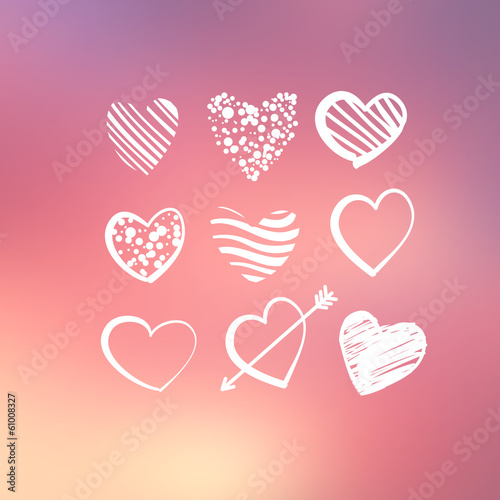 Abstract background with decorative hearts.