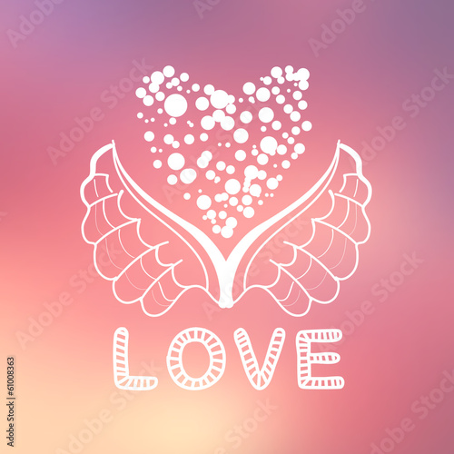 Abstract background with text for love confession.