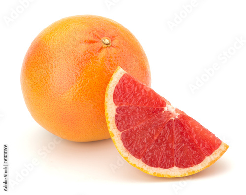 Ripe grapefruit isolated on white background photo