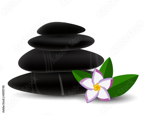 Spa stones and  frangipani flower