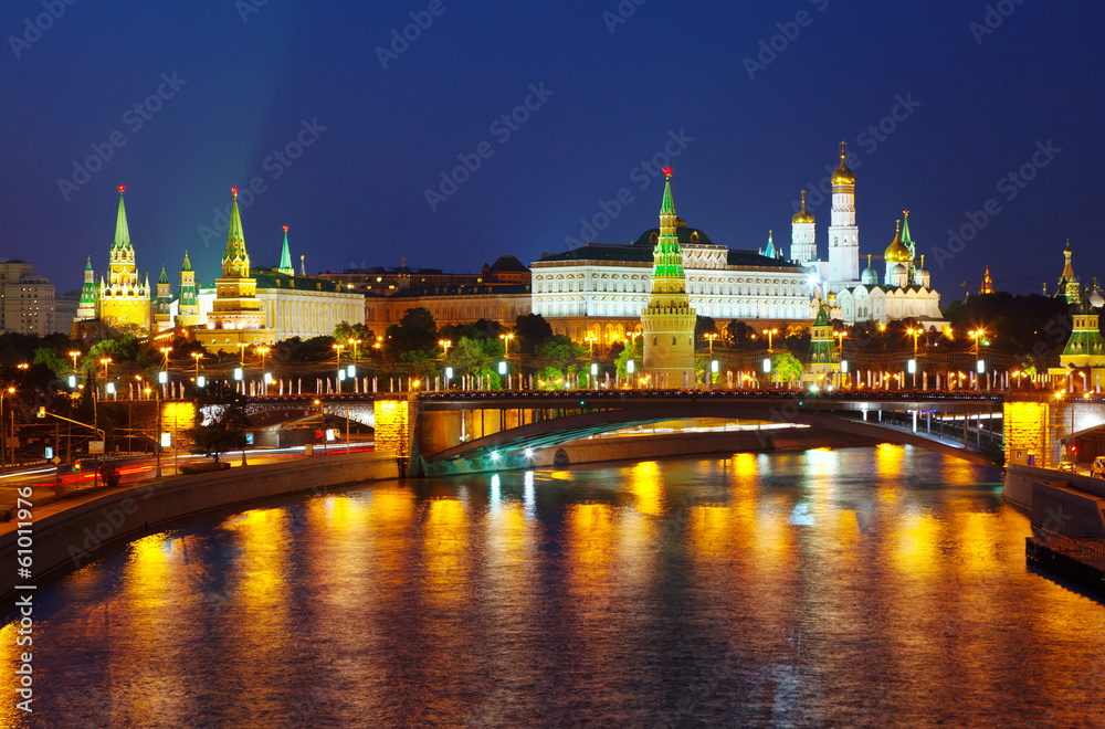  Moscow Kremlin in summer night