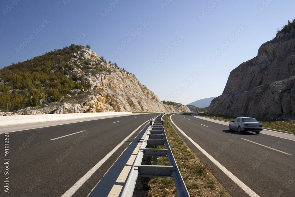 Naklejka premium Notch on the highway near town Split in Croatia