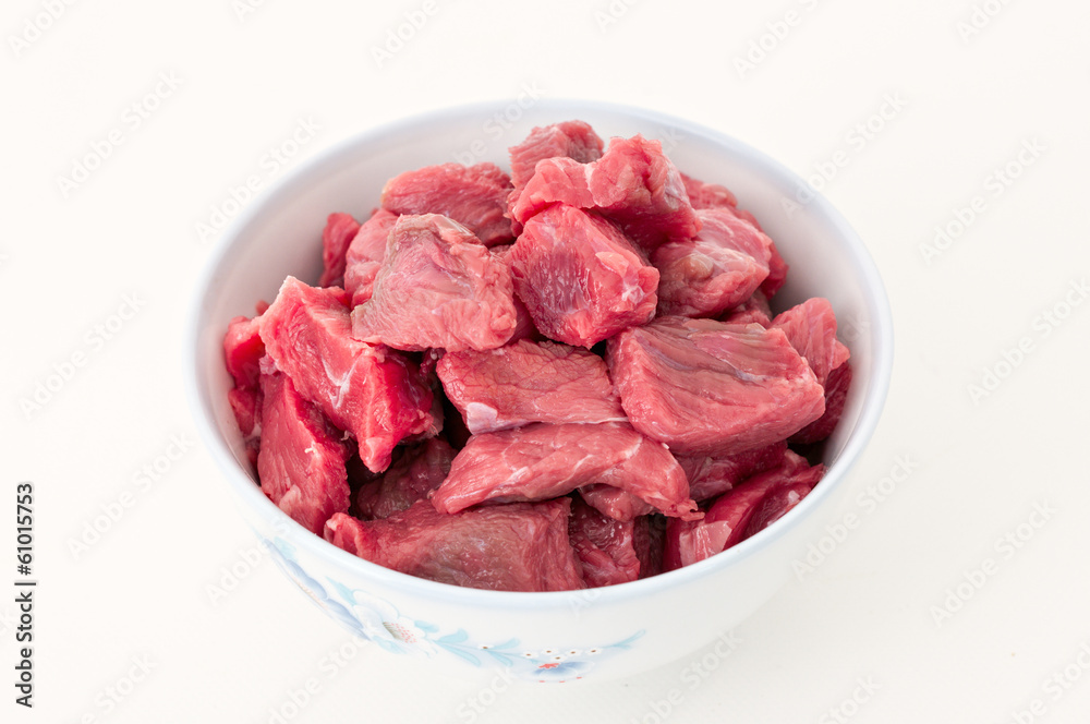 Raw beef stewing Raw beef stewing