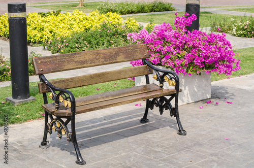 Empty park bench