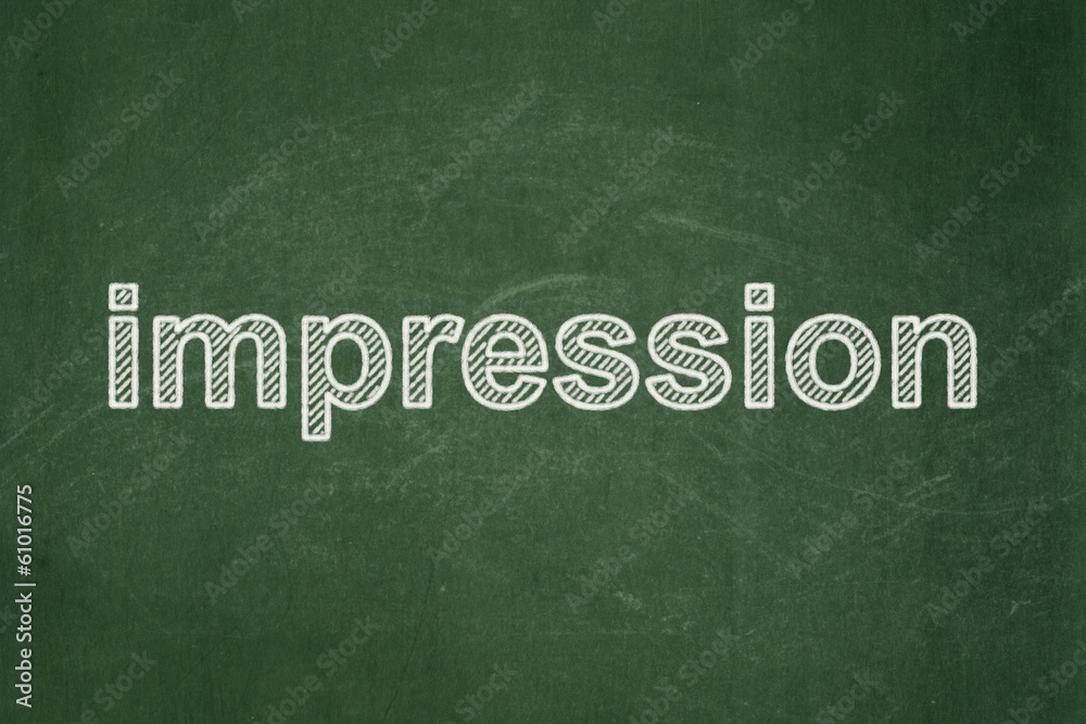 Obraz premium Marketing concept: Impression on chalkboard background