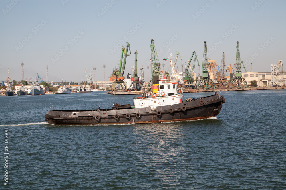 Tug boat in the port