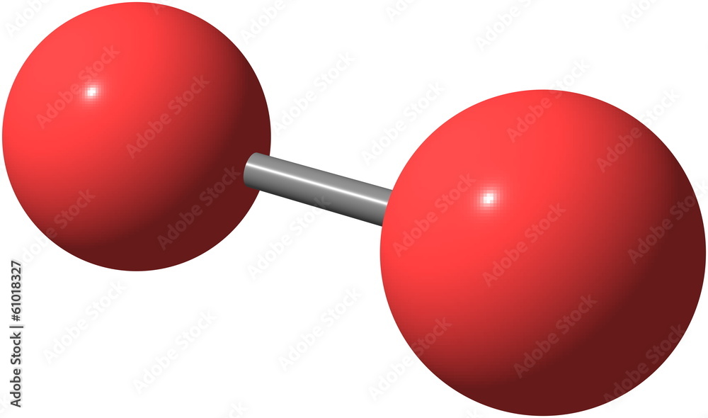 Oxygen (O2) molecular structure isolated on white Stock Illustration |  Adobe Stock