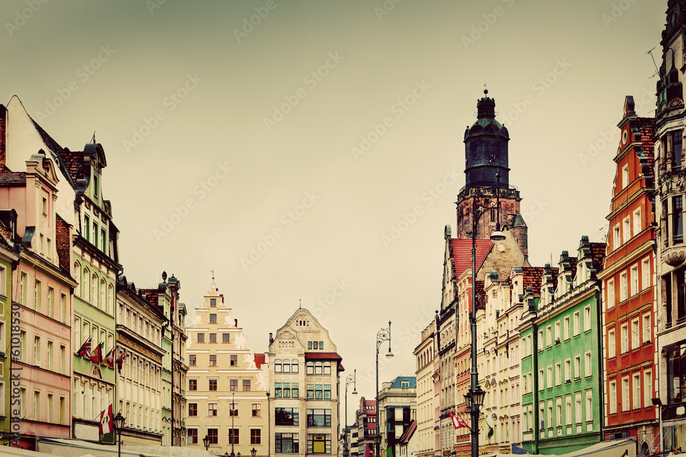 Obraz premium Wroclaw, Poland in Silesia region. The market square