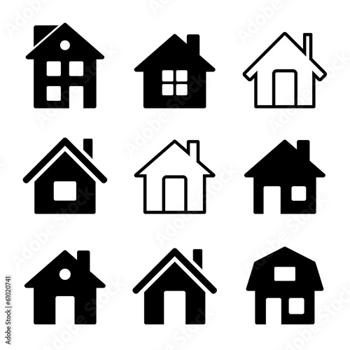 House Icons Set on White