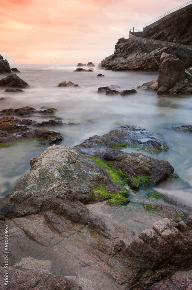 Seascape of the Costa Brava.Llloret de Mar.Catalonia.Spain