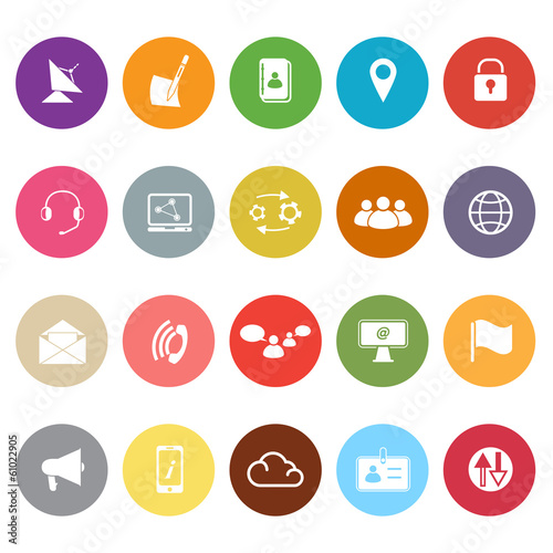 Communication flat icons on white background