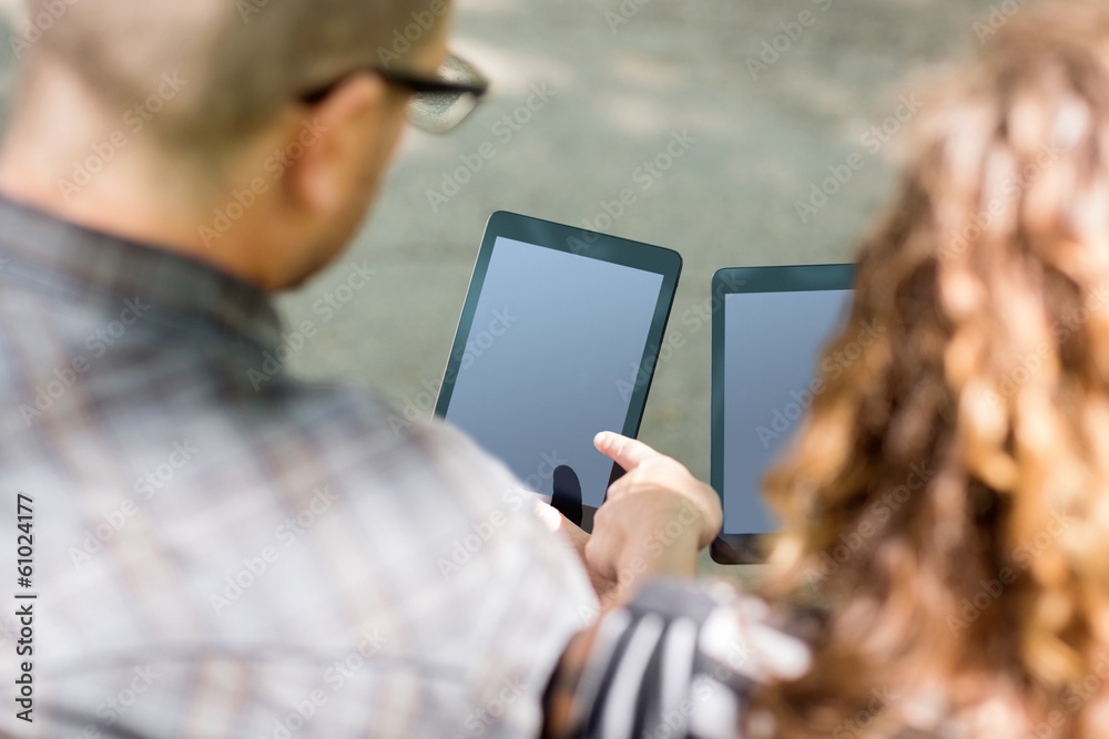 University Students Using Digital Tablets