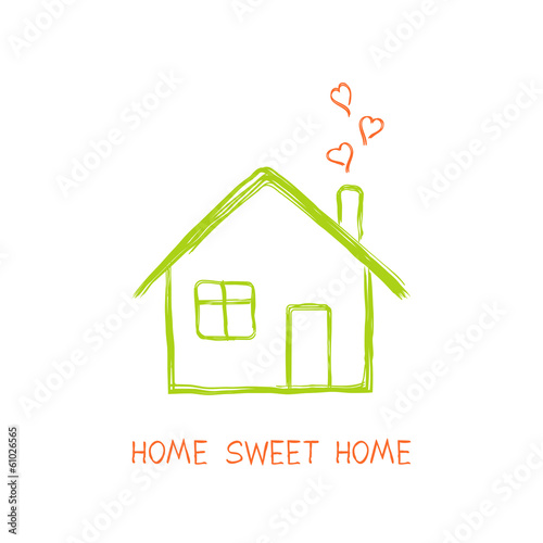 House full of love in doodle style