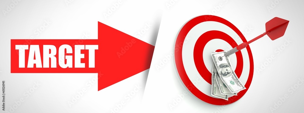 Business target, success arrow with money Business target, success arrow with money