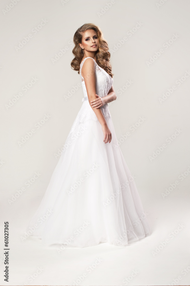 Beauty young woman in wedding dress