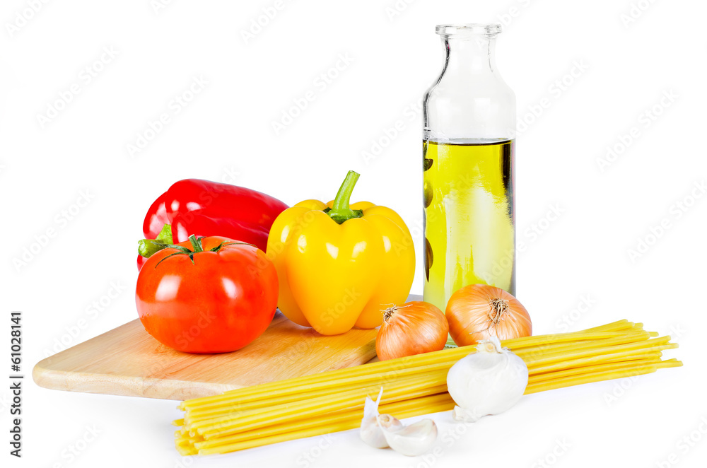 Spaghetti ingredients with clipping path Spaghetti ingredients with clipping path