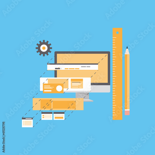 Website development flat illustration