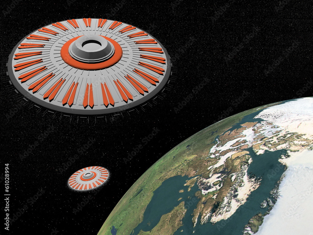 Obraz premium Ufos - 3D render