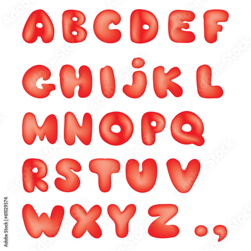 Vector ABC set in Cartoon Style.  Alphabet with All Letters