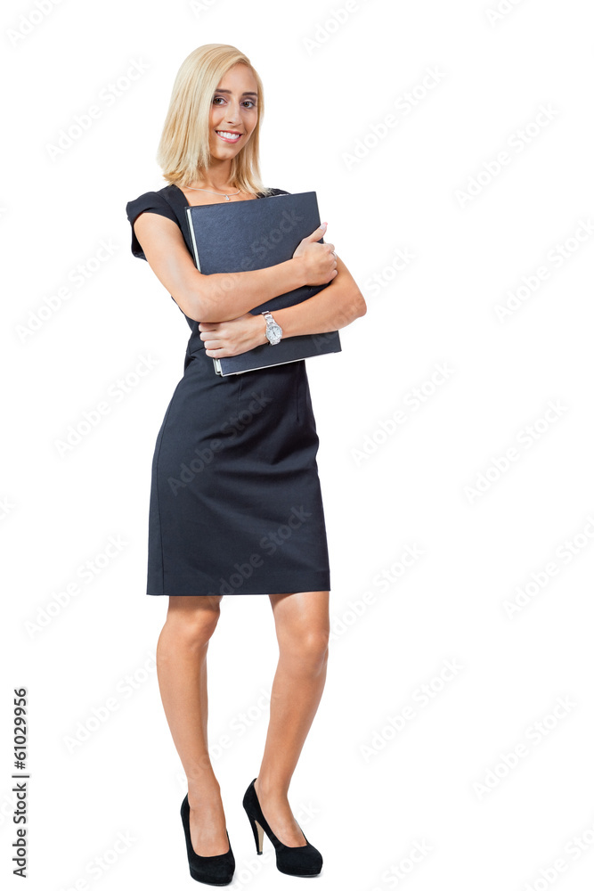 junge erfolgreiche geschäftsfrau mit akten ordner portrait junge erfolgreiche geschäftsfrau mit akten ordner portrait