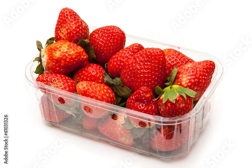 Box or punnet of strawberries photo