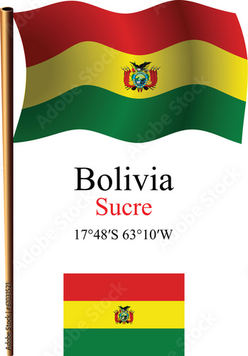 bolivia wavy flag and coordinates