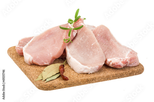 Raw pork steak