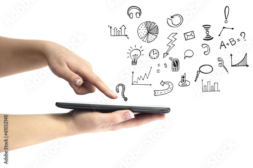 social media drawing concept from telephone