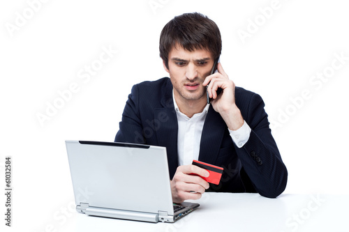 Businessman shopping online