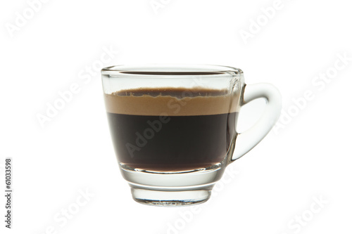 Espresso shot in Glass isolated on white