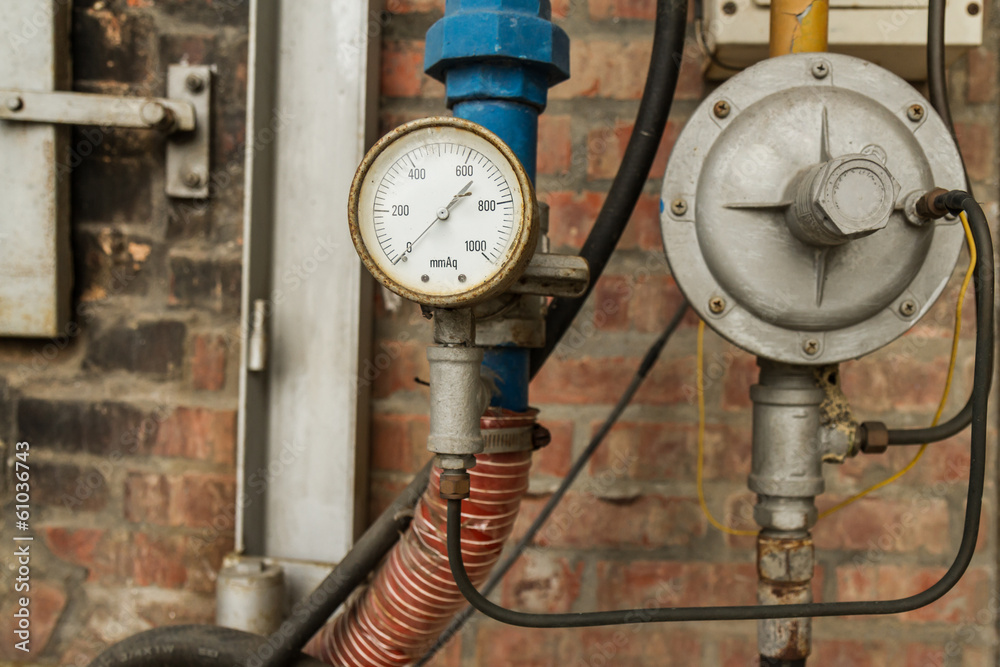 Pressure Gauge connected to Pipes Stock Photo Adobe Stock