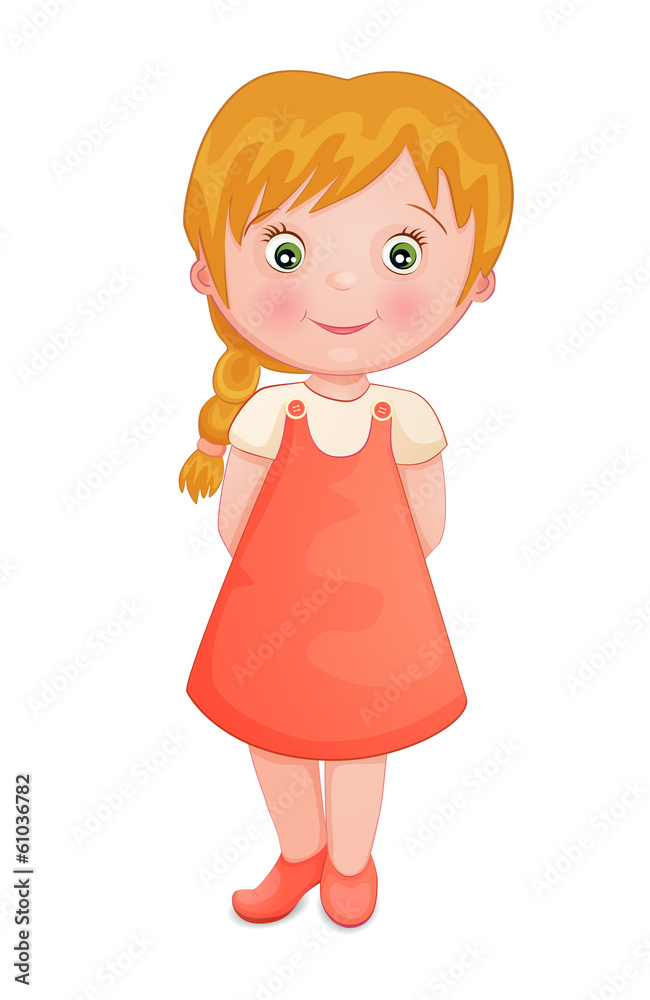 Cute little girl isolated on white Cute little girl isolated on white
